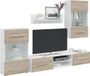 Maison Exclusive - Meuble TV, 5 pièces, avec éclairage LED, composite aspect chêne
