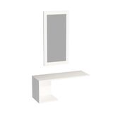 WELL HOME MOBILIARIO & DECORACIÓN Set van spaanplaat met melamine gecoat met multifunctionele spiegel, wit