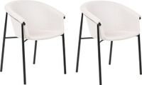 Beliani AMES - Chaise de salle à manger set de 2 - Beige - Design - Tissu