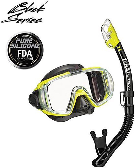 Tusa sport TUSAsport Snorkelmasker Duikbril Snorkelset Visio Tri-Ex UC-3125QB - zwart/geel
