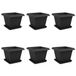 vidaXL Plantenpotten - 6 stuks - Zwart - 43 x 43 x 33,5 cm - Kunststof