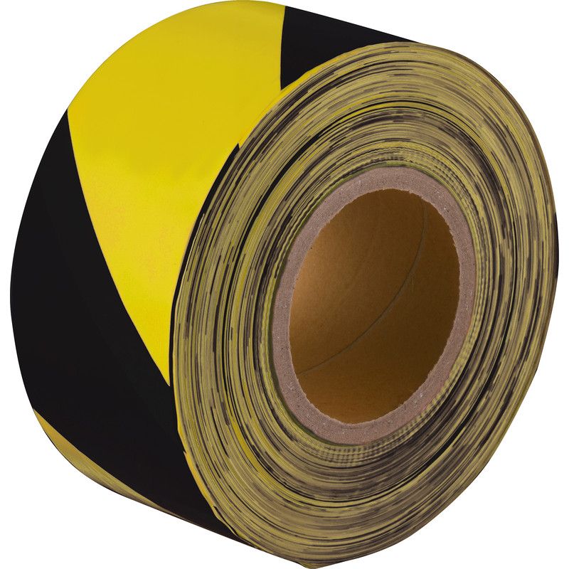 Portwest Afzet / Waarschuwingslint Geel/Zwart 7cm x 500 meter