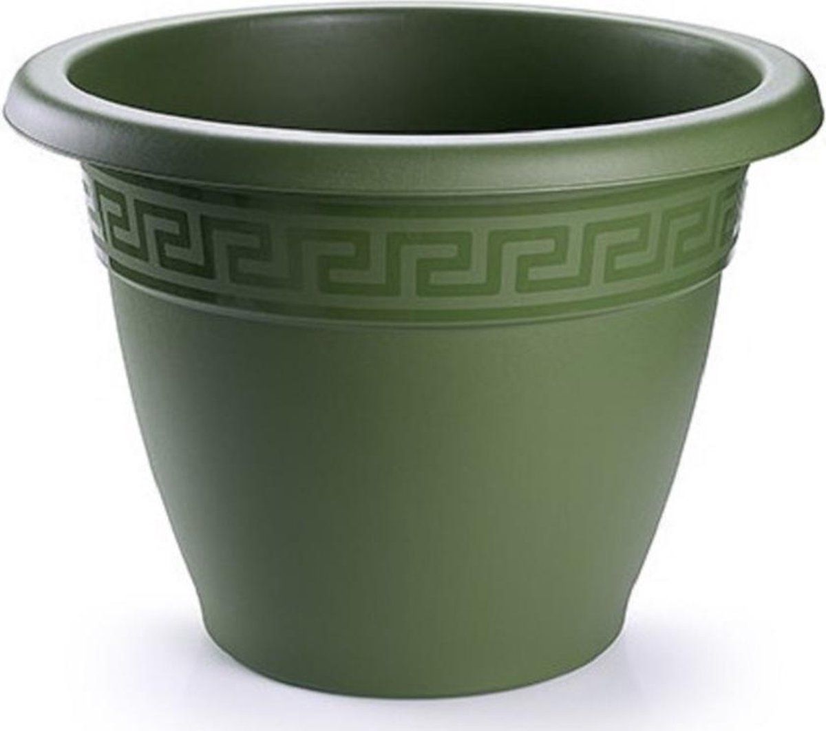 Forte Plastics Bloempot donkergroen rond diameter 25 cm - Bloemen/plantenbak/plantenpot van kunststof