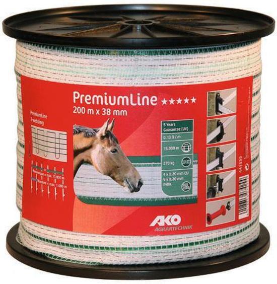 AKO Lint Premiumline Wit-groen 38mm 200mtr