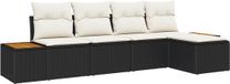 vidaXL Tuinbank - Zwart - Polyrattan - 2 zitplekken