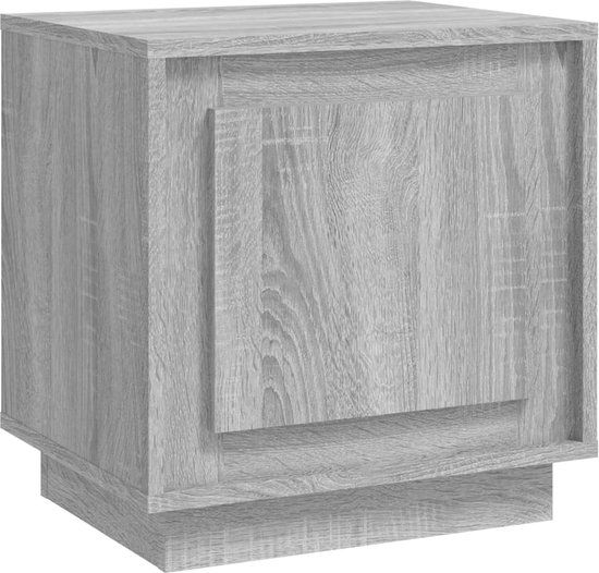 vidaXL Nachtkastje 44x35x45 cm bewerkt hout grijs sonoma eikenkleurig