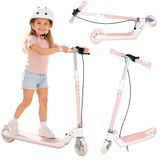 TRIKE FIX Trottinette d'enfant, à deux roues, avec éclairage LED, pliable, avec double frein, rose