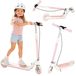TRIKE FIX Trottinette d'enfant, à deux roues, avec éclairage LED, pliable, avec double frein, rose