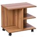 BAKAJI Salontafel voor woonkamer, multifunctioneel, bank, tv-tafel, tijdschriften, nachtkastje met wielen van melaminehout (walnoot)