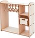 Poppenkast en bois 18x8x17,8cm - Armoire de maison de poupée avec 2 mini tiroirs et 8 cintres à bijoux