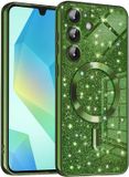 Techsuit MagSafe hoesje voor Samsung Galaxy A16 - Luxury Glitter Back Cover - Donkergroen