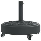 vidaXL Parasolvoet met wielen voor stok van Ø38 / 48 mm 27 kg rond