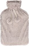 DID Bouillotte - avec housse peluche douce - gris clair - 2L - bouillotte