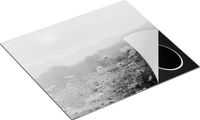 Chefcare Inductie Beschermer Bloemenveld met Kosmos - Zonsondergang - Zwart Wit - 57,6x51,6 cm
