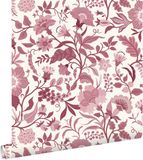 ESTAhome behang vintage bloemen rood en wit - 50 x 900 cm - 132384