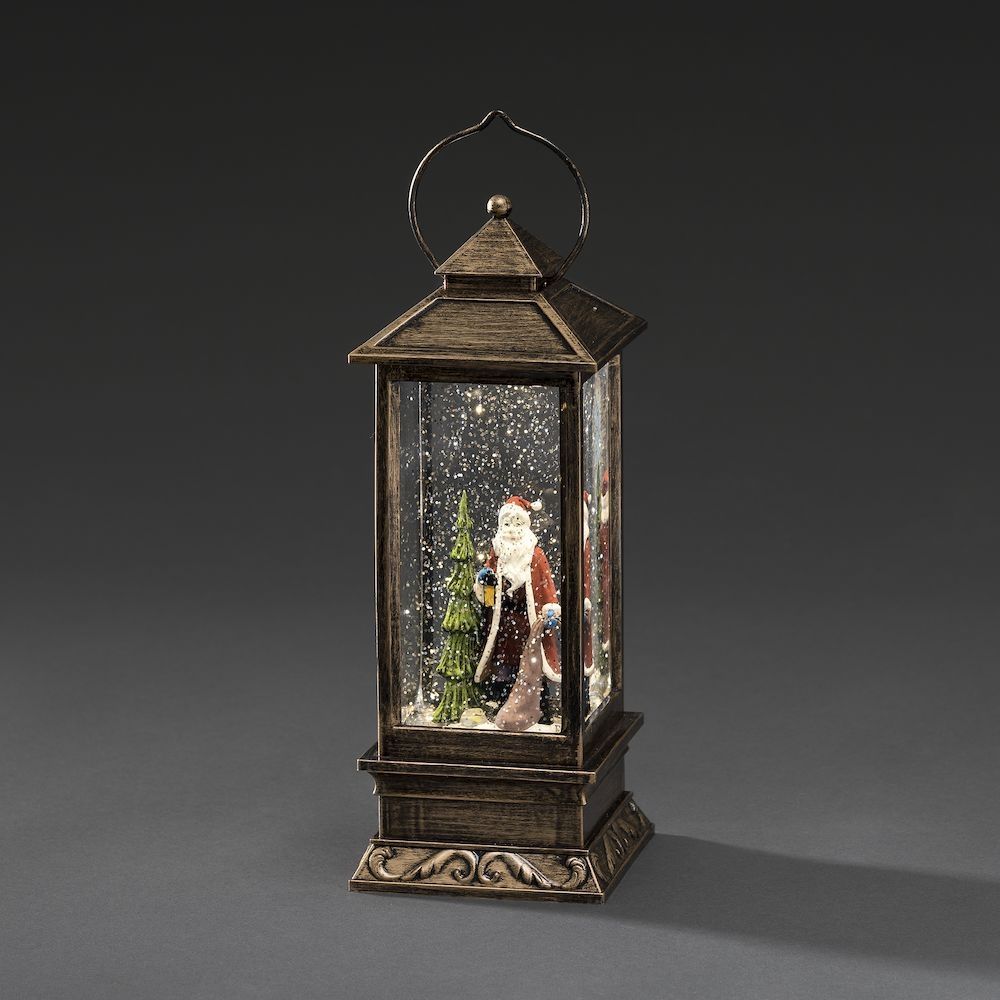 Konstsmide 2888 LED Sneeuwlantaarn met Kerstman - 27cm - Warmwit