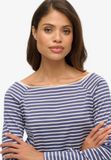 Superdry Bardot Off-shoulder Top Dames Lange Mouwen Shirts Mariner Navy Stripe EU44