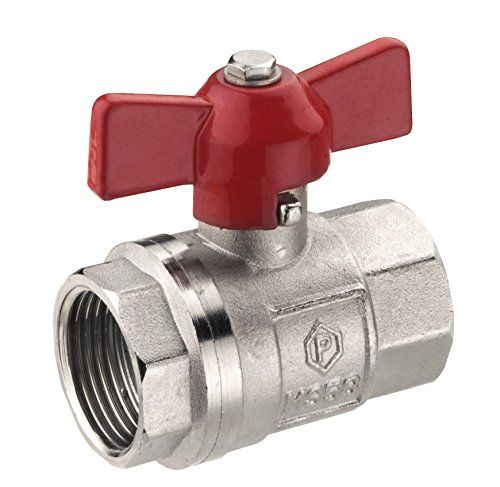 Cornat T594104 Verwarmings kogelkraan IG messing vernikkeld met vleugelgreep, 1/2 inch - 1 inch