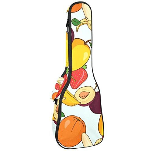 Mersov Tenor Ukulele Gigbag Waterdichte Ukelele Case Gewatteerde Rugzak, Geweldig voor Sopraan Concert (21/23/24") Tropische Oranje Banaan Citroen Aardbei