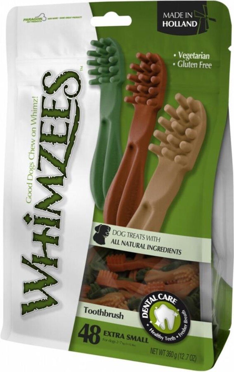 Whimzees 6x Hondensnack Tandenborstel Medium 12 stuks