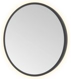 Hotbath &More Mirrors Round LED Badkamerspiegel - Rond - 40 cm - Geborsteld Zwart Pvd