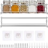 Bacs collecteurs de miettes pour mur de cuisine - 2 pièces - Organisateur mural pour miroir de salle de bain - Argent - Étagère murale avec crochets