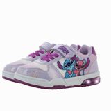 Leomil Lilo & Stitch - Schoenen voor meisjes met lichtjes - Angel en Stitch Sneakers voor kinderen met klittenband - Lichtgevende kindersneaker - Maat 30 - Paars