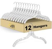 Quality Hangers 12 zware doorzichtige kristallen plastic hangers 17 inch kristallen pak hangers - 12 stuks