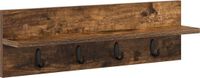 vidaXL Wandkapstok met plank, wandmontage, gerookt eiken, 60 x 10,5 x 18 cm