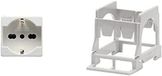 Gewiss Serie System Nr. 1 houder voor DIN-railmontage een module inclusief nr. 1 Schuko-contactdoos