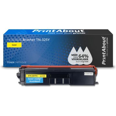 PrintAbout Huismerk Brother TN-325Y Toner Geel | 4000 pagina's | Compatibel