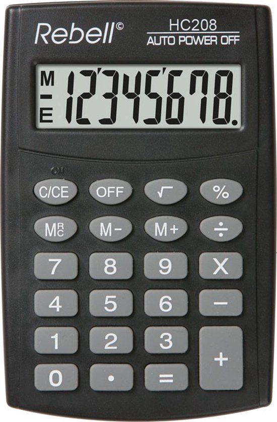 Rebell HC208 BX Bureaurekenmachine Zwart