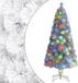 vidaXL Sapin de Noël artificiel avec éclairage 150 cm fibre de verre blanc