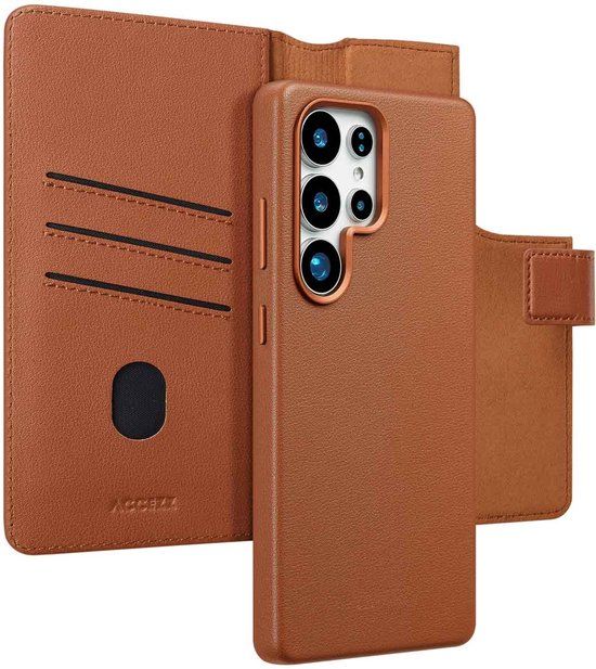 Accezz Leather Bookcase 2-in-1 met MagSafe voor de Samsung Galaxy S25 Ultra - Sienna Brown