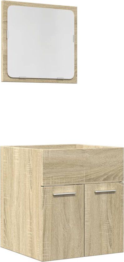 vidaXL 2-delige Badkamermeubelset bewerkt hout sonoma eikenkleurig