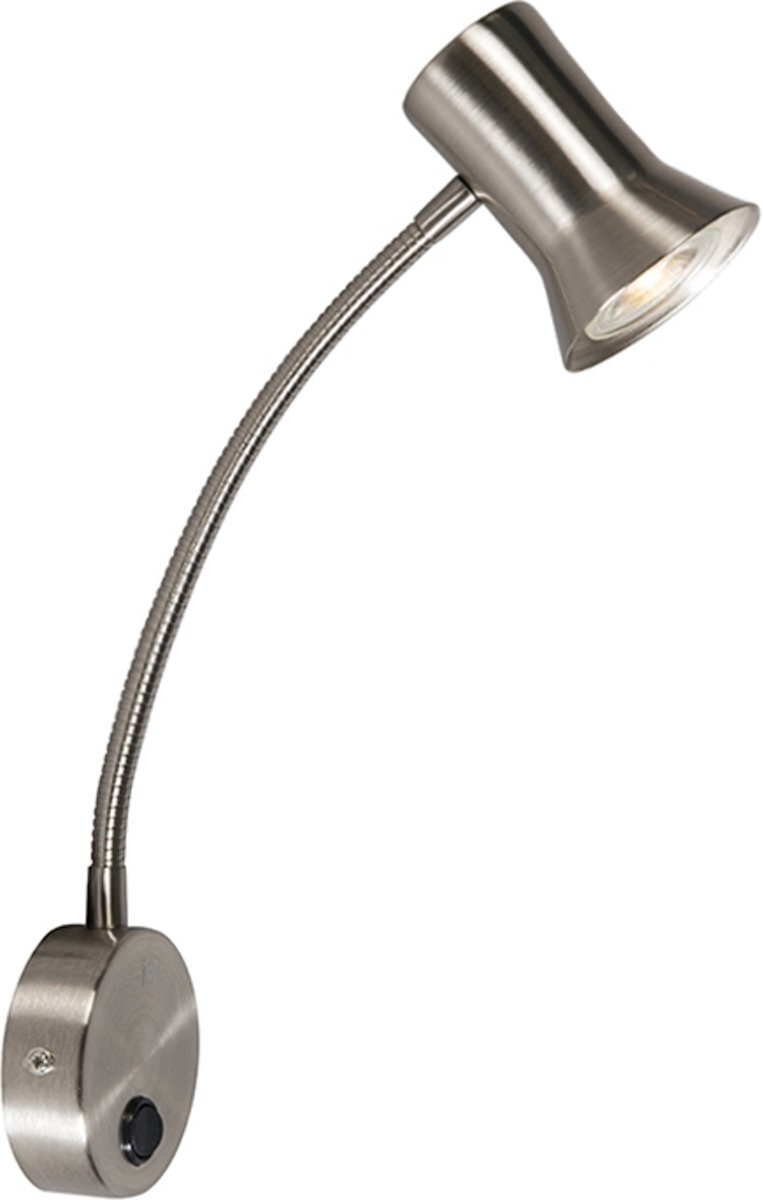 QAZQA Karin Flex Wandlamp met flexarm 1 lichts 270 mm staal