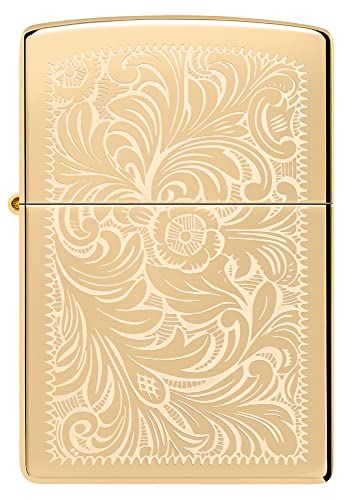 ZIPPO - Bloemenmotief - High Polish Brass - Stormaansteker