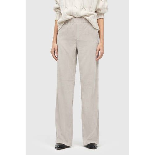 MAC corduroy wide leg regular waist broek beige