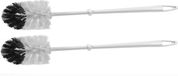 Sorx 2x wc/toiletborstel noir/blanc avec zone d'usure en plastique - Accessoires de toilette/salle de bain brosse de toilette