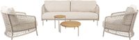 4 Seasons Outdoor Puccini stoel bank loungeset 5 delig teak latte