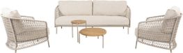 4 Seasons Outdoor Puccini stoel bank loungeset 5 delig teak latte