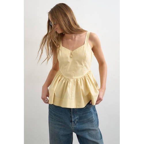 TOPSHOP peplum top lichtgeel