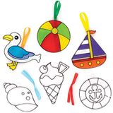 Baker Ross FE308 Aan de Zee Zonnevanger Decoraties - pakket van 10, Glas in Lood Effect voor Kinderen om te Versieren en Tentoon te Stellen voor Knutselactiviteiten.