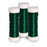 Rayher hobby materialen Rayher Sieraden maken draad - 3x - donkergroen - 0.3 mm dik - 50 meter snoer