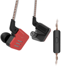 KZ Audio KZ BA10 - 5BA In-Ear Dynamic Oordopjes - Rood / Zwart Met microfoon