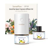 SenseFlow SF101 Pro Ultrasone etherische oliediffuser zonder water, 100% plantaardig, aromatherapie, 120 dagen, voor thuis, hotel en studio tot 101 m², ceder- en citrusluier