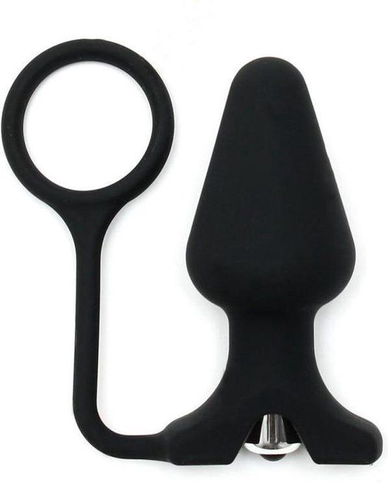 Rimba - Siliconen Buttplug met Cockring en One Speed Bullet Vibrator - Ø 4.4 cm