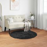 vidaXL - Imitatie schapenvacht tapijt TAFALLA Zwart Ø 120 cm