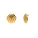 Lucardi Dames Stainless steel goldplated oorknoppen schelp
