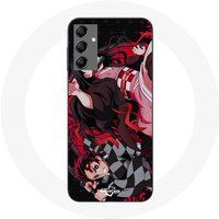 Maniacase Hoesje voor Samsung Galaxy A14 4G Demon Slayer Tanjiro Nezuko Attaque Combat